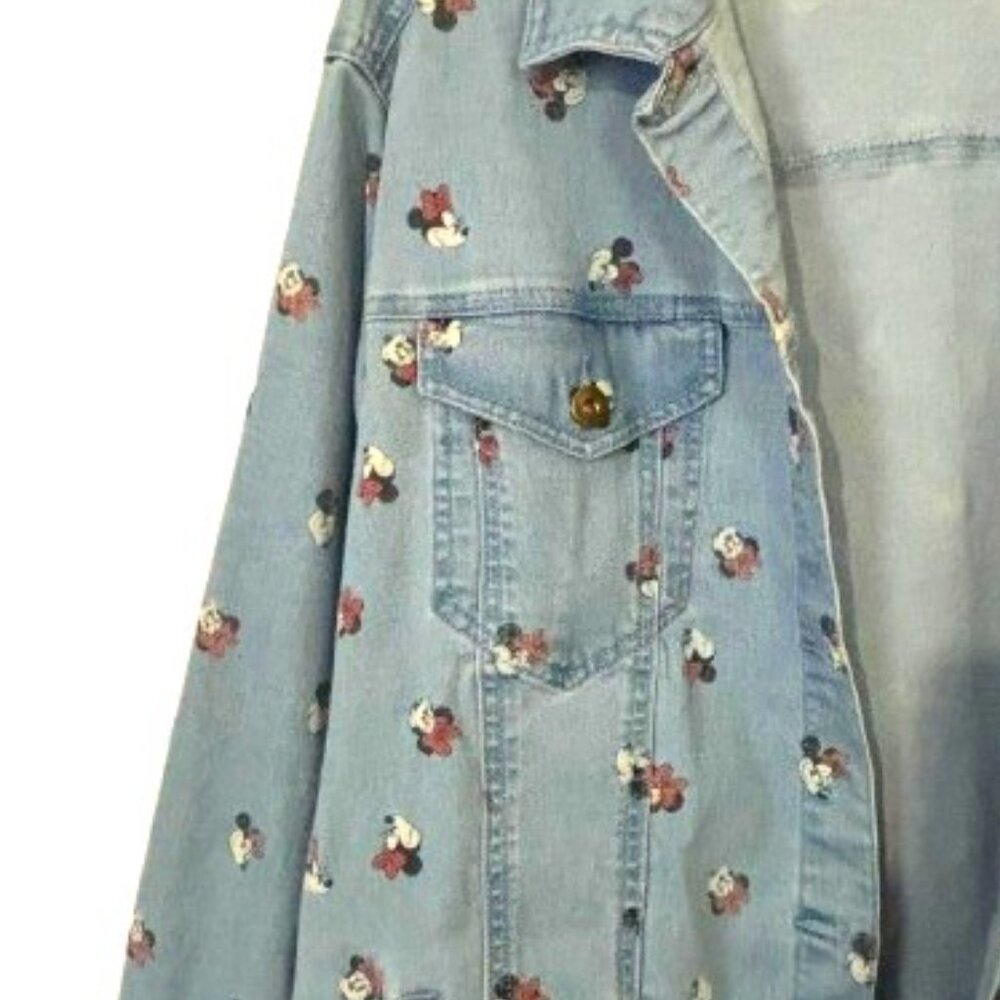 Disney Parks Womans Minnie Mouse Stretch Denim Jean Jacket SZ 2X - Picture 5 of 15